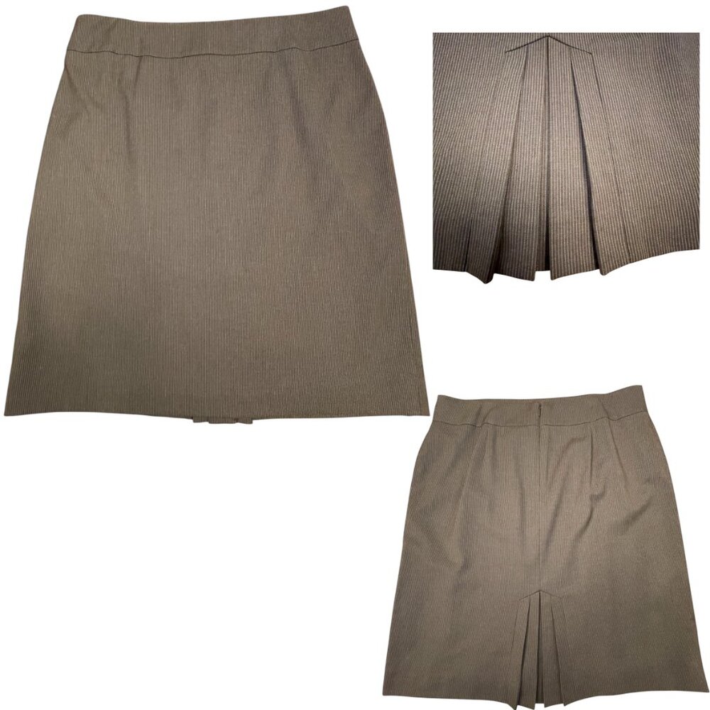 Alex Marie Brown Pinstripe Lined Skirt Size 12